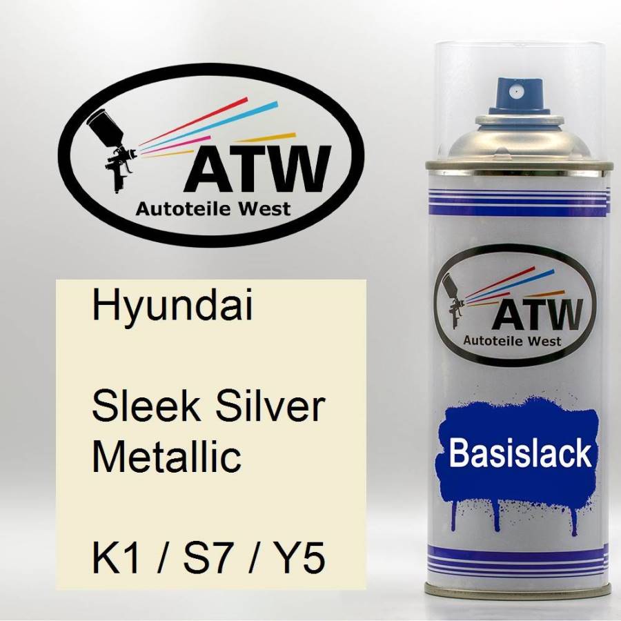 Hyundai, Sleek Silver Metallic, K1 / S7 / Y5: 400ml Sprühdose, von ATW Autoteile West.